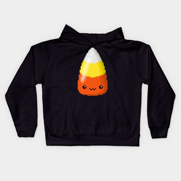 Pixel Candy Corn Kids Hoodie by Eiskafe